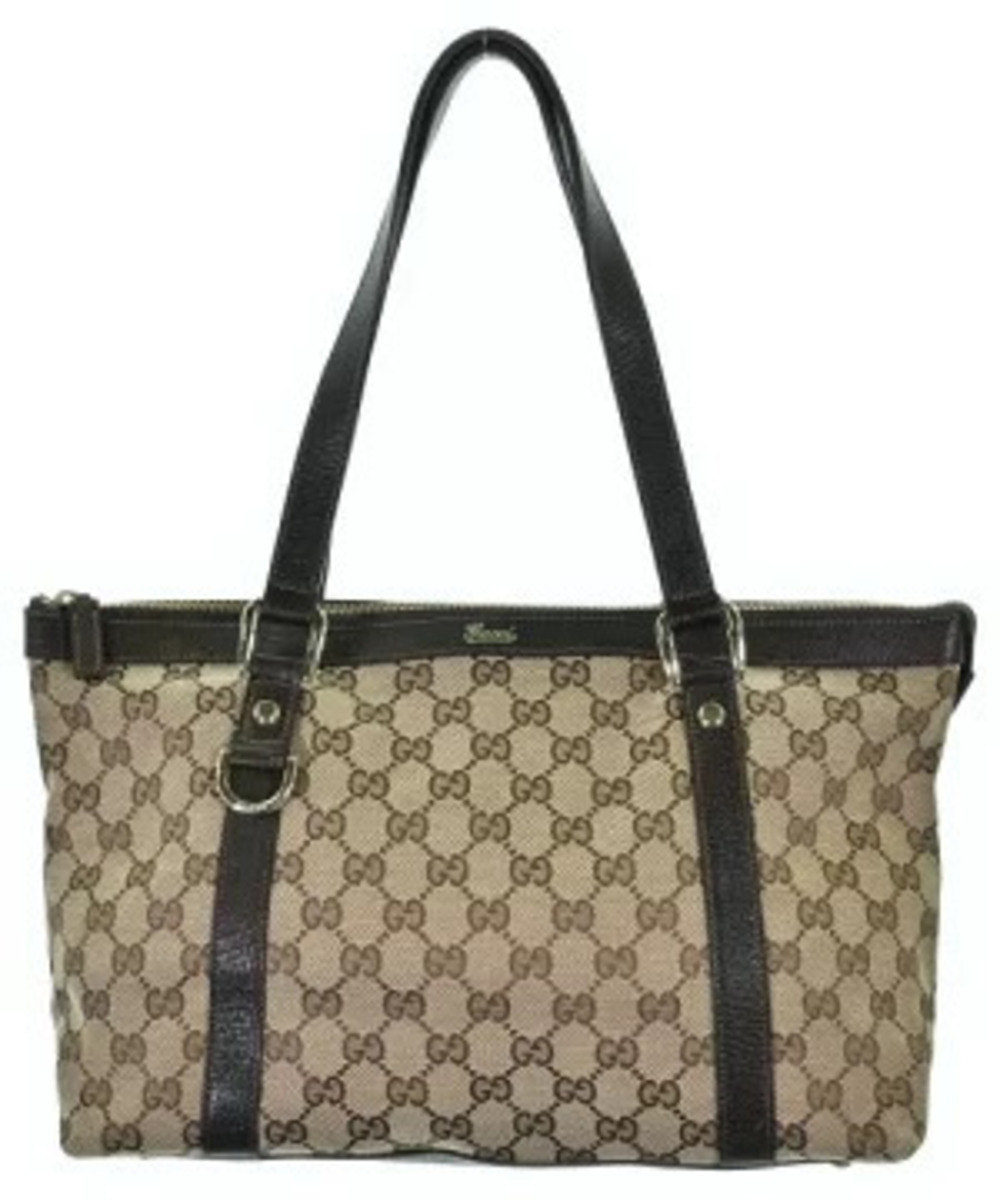 Gucci Abbey Tote Bag brown GG canvas leather